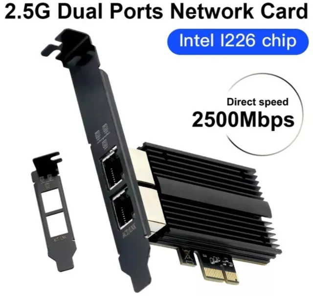 dual 2.5g pcie to rj45 network card Intel I226 ethernet for desktop PC Win/Linux