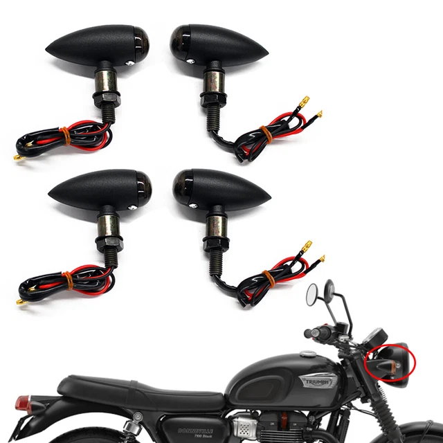 4x Bullet Amber Turn Signal Indicator For Triumph Bonneville Tiger Street Triple