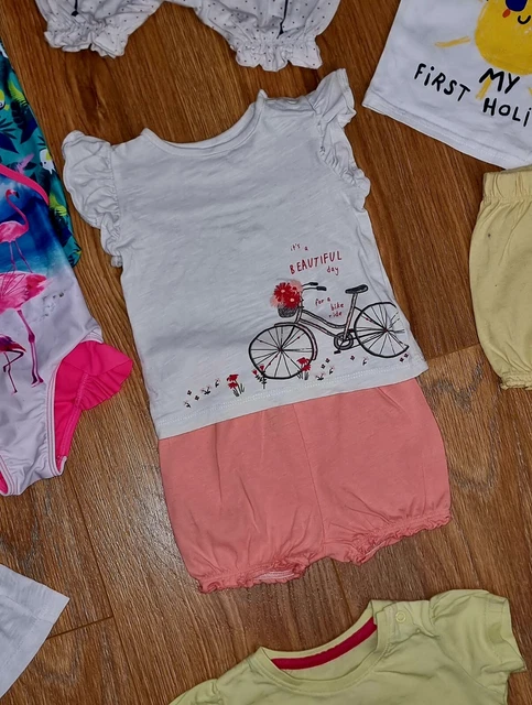 #37 Huge Bundle Of Baby Girls Summer Clothes Age 3-6 Months Outfits Rompers Hats 6
