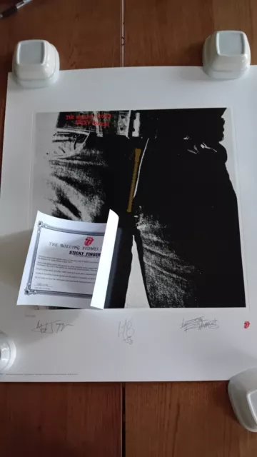 The Rolling Stones Sticky Fingers Stampa Ufficiale Dell'Album Numerato Coa