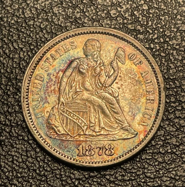 AU 1878 Seated Liberty Dime Nicely Toned