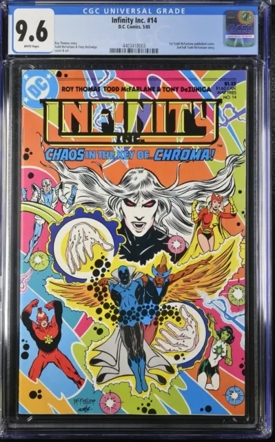 INFINITY INC. #14 CGC 9.6 Todd McFarlane 1st published cover D.C. Comics 1985