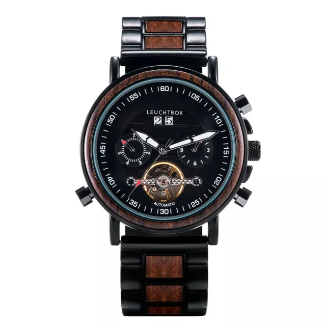 GT-Series Premium Ebenholz Automatik Herren-Uhr Mechanische Armbanduhr Jet Age 2