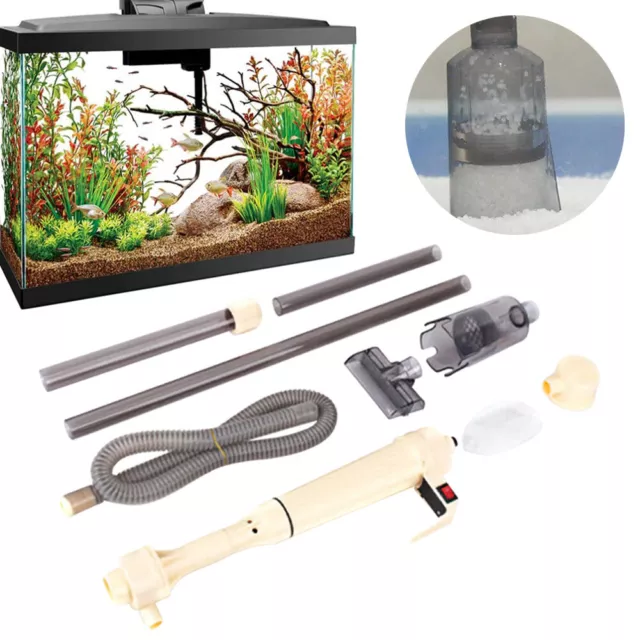 Electric Fish Tank Aquarium Vacuum Gravel Cleaner Hoover Siphon Pump Water