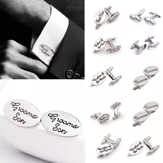 Men's Cufflinks Silver Plated Stainless Steel Wedding Shirt Cuff Link Fashion