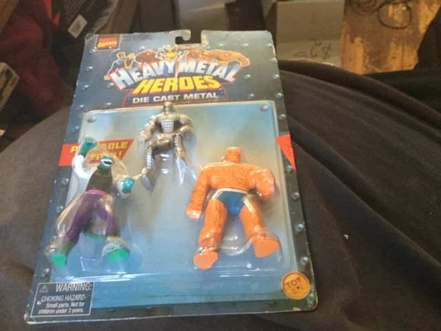 Marvel Comics Heavy Metal Heroes 3 Figures Die Cast Metal Toy Biz 1999 new