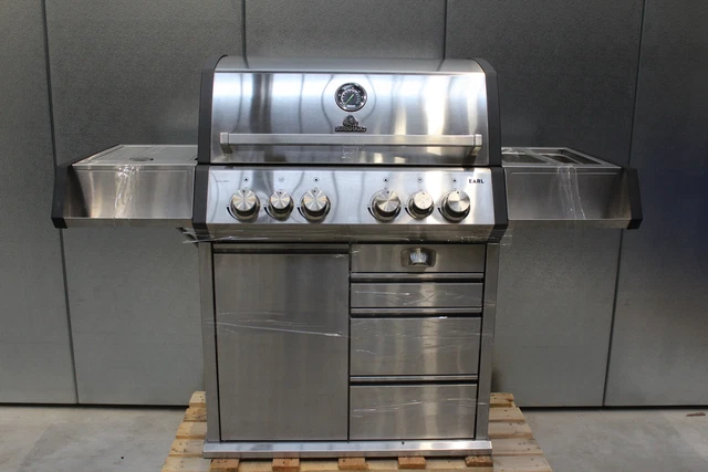 Burnhard EARL Royal Series 4-Brenner Grill Gasgrill Edelstahl SIEHE TEXT + FOTOS
