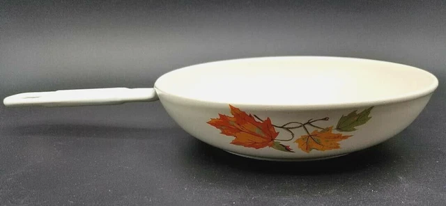 RARE 6.75" Vintage Descoware Enameled Cast Iron Skillet Lid Maple Leaf Pattern