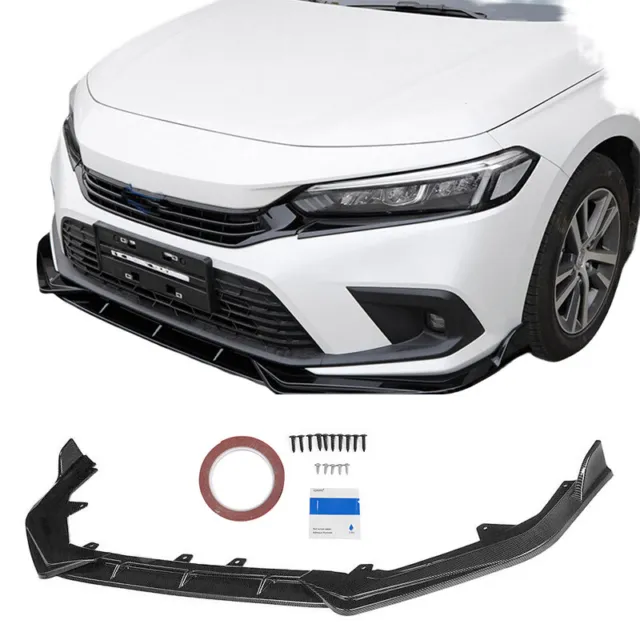 Carbon Fiber Front Spoiler Splitter Bumper Lip for 11th Gen Civic Sedan 2021-23