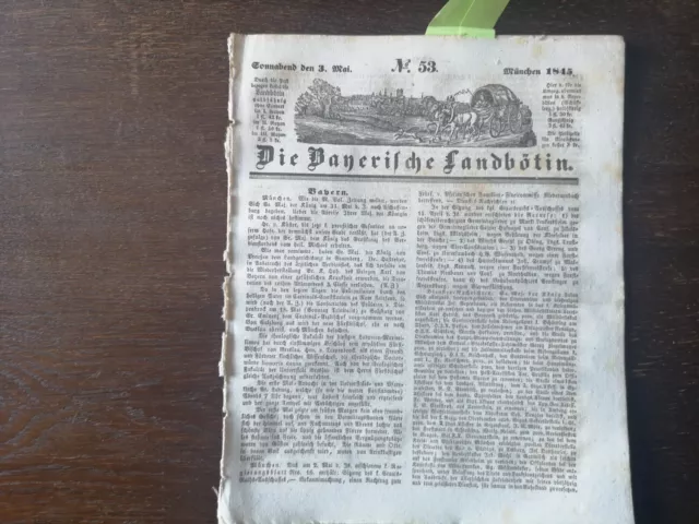 1845 Landbötin 53 Simbach Einbruch / Erlangen Uni Adolf Harleß / Wörth