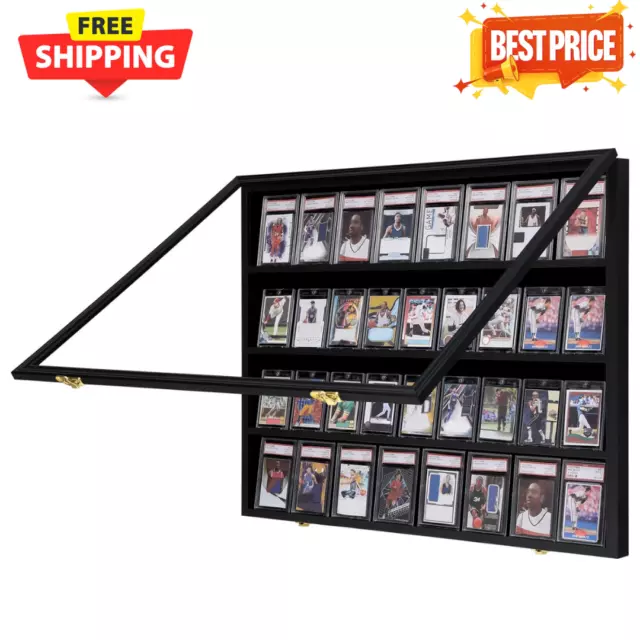 Baseball Card Display Case - 36 Graded Sports Card Display Frame