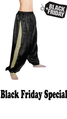 Avoria Raso Harem Danza Del Ventre Costumi Yoga Pantalone Alto Split ALADDIN Largo 