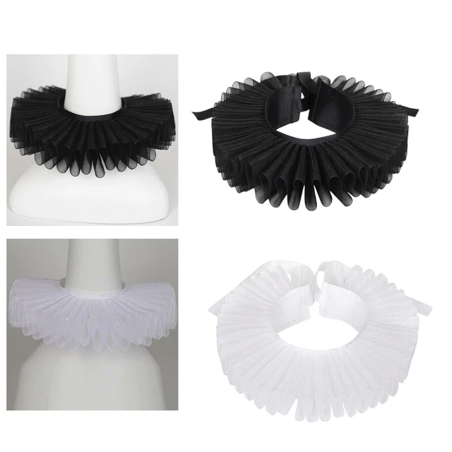 Gothic Tulle Ruffle Collar for Fancy Dress Evening Cocktails Themed Parties