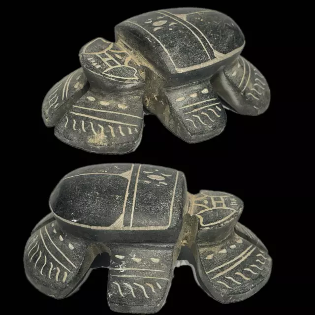 ANCIENT EGYPTIAN HEAVY STONE SCARAB BEETLE, 664 - 332bc, (41)