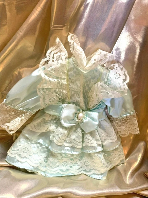 👗👌Excellent Robe En Soie Et Dentelle Pour Poupee Ancienne Jumeau,  Sfbj +Autre