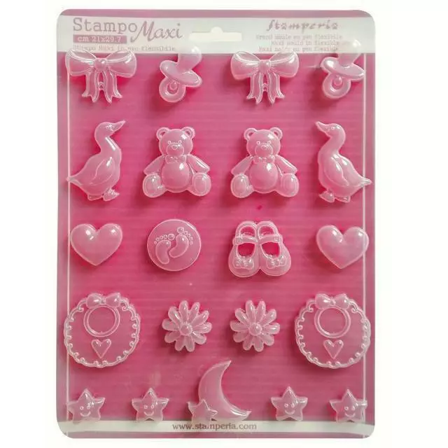 STAMPO maxi A TEMA Baby FORMINE x gessetti Mould the stampi morbido A4 bambini