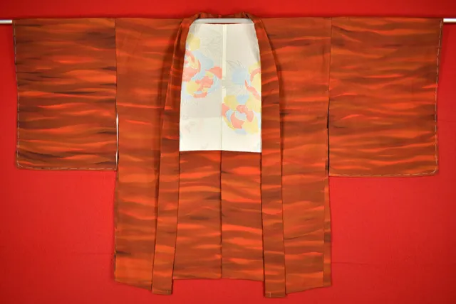 Vintage Japanese Kimono Silk Antique BORO HAORI Kusakizome Dyed/A636/605