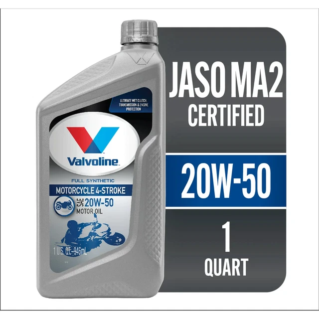 VALVOLINE 4STROKE MOTORCYCLE Full Synthetic SAE 20W50 Motor Oil 1 QT