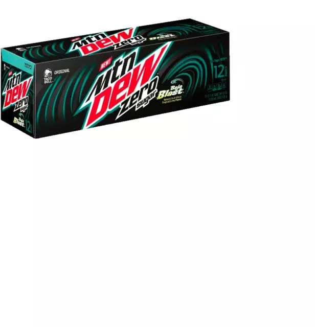 Mountain Dew Zero Sugar Baja Blast Taco Bell Tropical Lime Soda 12 fl oz 12 Pack 3