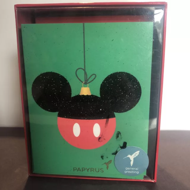 Papyrus Christmas Cards Boxed, Mickey Mouse Holiday Ornament (20-Count) NEW!