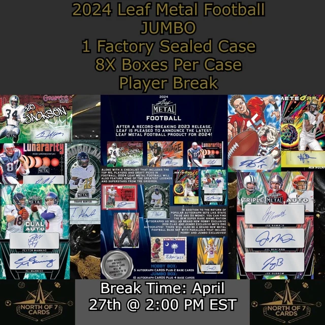 JAYDEN DANIELS 2025 Leaf Metal Football JUMBO 1X Case Player BREAK 2