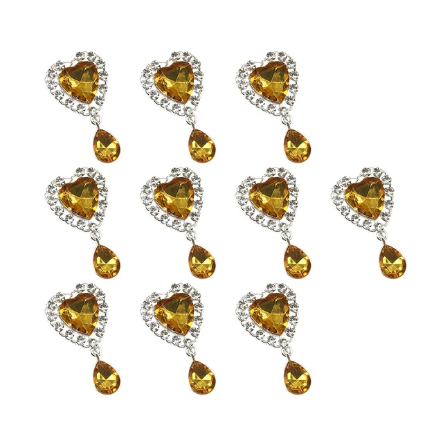 10 Stück Strass-Herz-Anhänger-Charms DIY Frauen Mädchen Zubehör Legierung 3