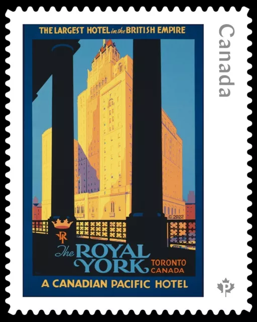Die Cut = ROYAL YORK HOTEL = VINTAGE TRAVEL POSTERS = single sta Canada 2022 MNH