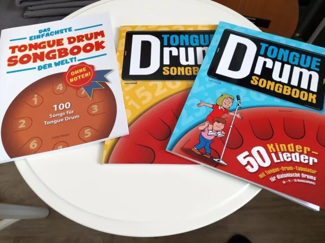 3 Tongue Drum Songbooks zum Spielen mit und ohne Noten, neuwertig