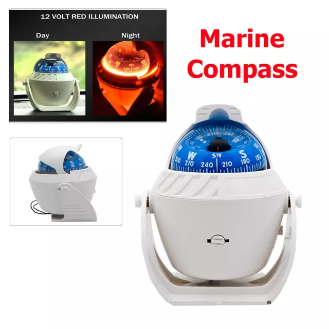 Pivoting Sea Marine Compass with Mount for Boat Caravan Truck Car Navigation New