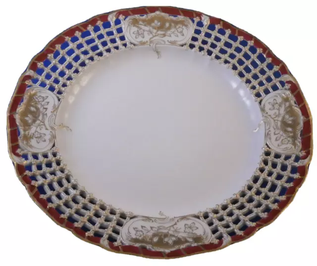 Antiguo KPM Berlín Porcelana Reina De Holland Reticulado Plate Porzellan