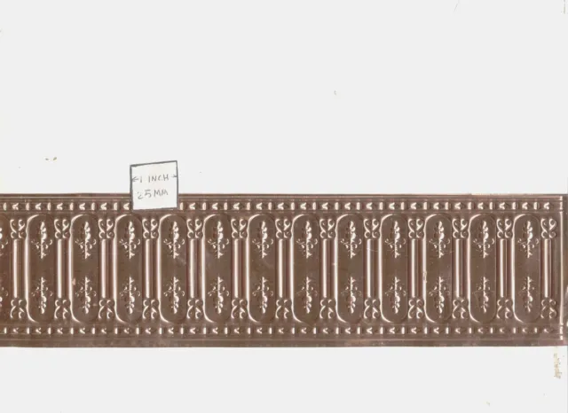 Wainscoting - stamped copper - 1/12 scale dollhouse miniature  36050