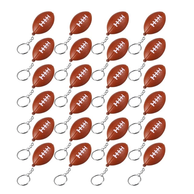 24 Pack Football Keychains, Rugby Stress Ball Keychains,Sports Ball Keychai A5G8