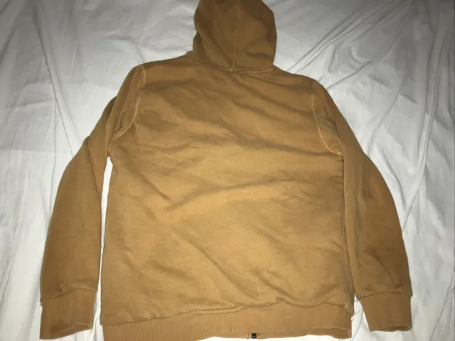 Timberland Beige Full Zip Hoodie Sweatshirt Jacket Sherpa Lined Size XL 4