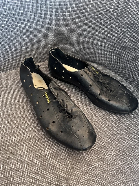 Chaussures Cyclisme Vintage Patrick France 37 – Cuir Noir, Neuves