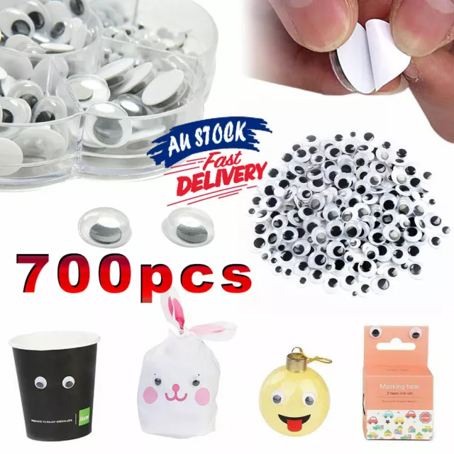 Google Googly Eyes Joggle Moveable Black Eye Wiggly Craft Stick On Adhesive  DIY