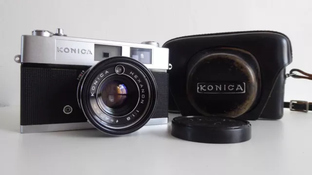 Konica Auto S2 35 mm Film Entfernungsmesser Kamera inkl. Originalhülle - schönes Beispiel!