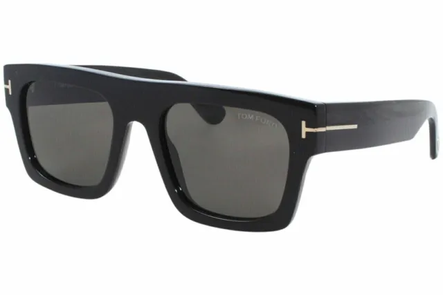 *Tom *Ford *Fausto *TF711 01A Sunglasses Men's Black/Gradient Lenses Square 53mm