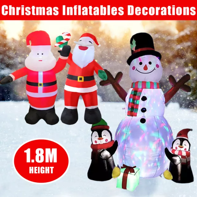 6 8 10ft Christmas Inflatable Santa Claus LED Light Up Snowman Outdoor Yard Xmas
