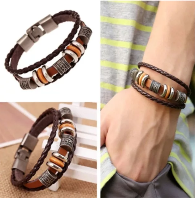 Leder Armband für Damen und Herren Armbänder Anhänger Männer Frauen Unisex Mode