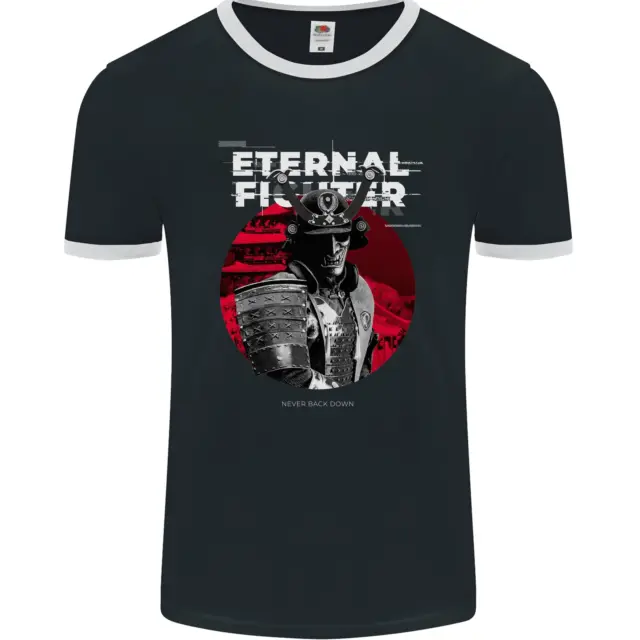 Samurai Fighter Skull MMA Mixed Martial Arts Mens Ringer T-Shirt FotL
