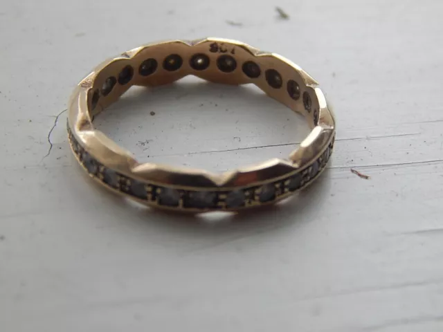 9ct gold  ring unknown stones size Q eternity type