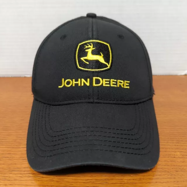 John Deere Hat Cap Snap Back Adjustable Black Yellow Men's Baseball Embroidered