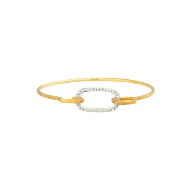 Marco Bicego 18k Two-Tone Gold 0.16ctw Diamond Wire Cuff Bracelet