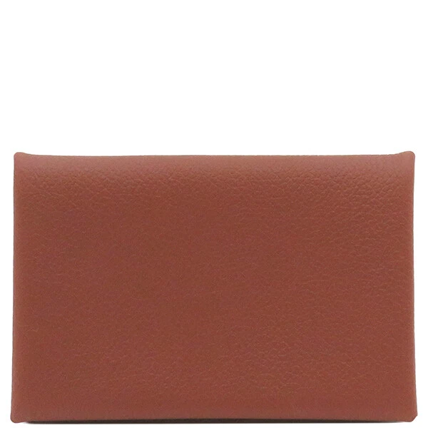 Hermes Card Case Calvi Cueble Ever Color DStamp Brown 153429