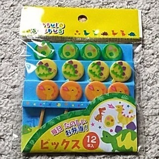 Colorful Dinosaur Picks 12pieces　Food Pick