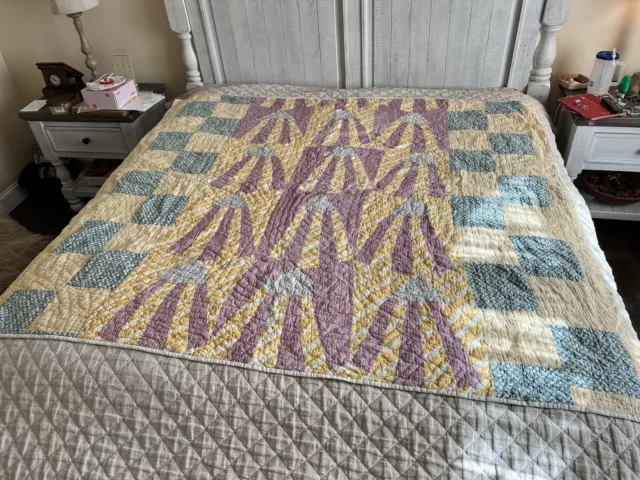 Vintage Antique Hand Stitched Cutter Quilt
