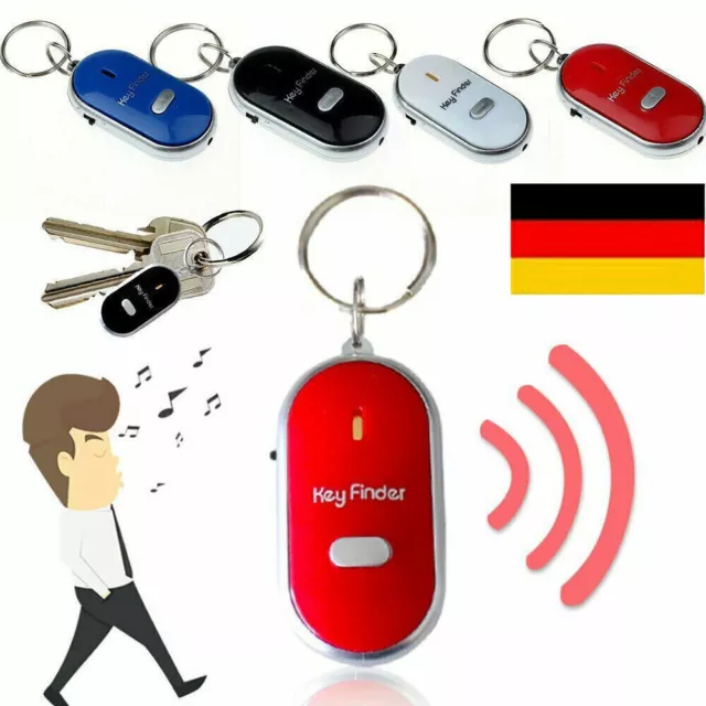 Schlüsselfinder Pfeifen Whistle mit LED Lampe Schlüssel Key Finder Anhänger — DE 2