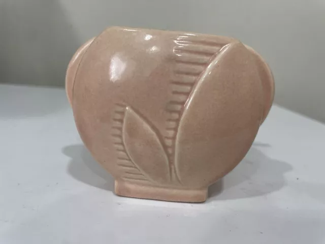 Red Wing Pottery Sugar Bowl Fondoso Pattern Art Deco PINK