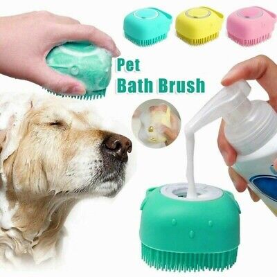 Silicone Pet Dog Cat Shampoo Brush 2.7oz Bath Massage Comb Grooming Scrubber