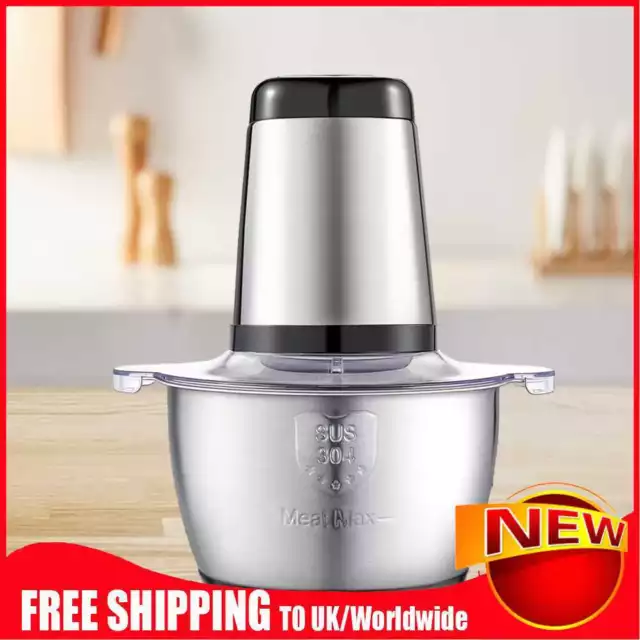 2L Capacity Electric Chopper Stainless Steel 2 Speeds Food Processor Slicer 350W